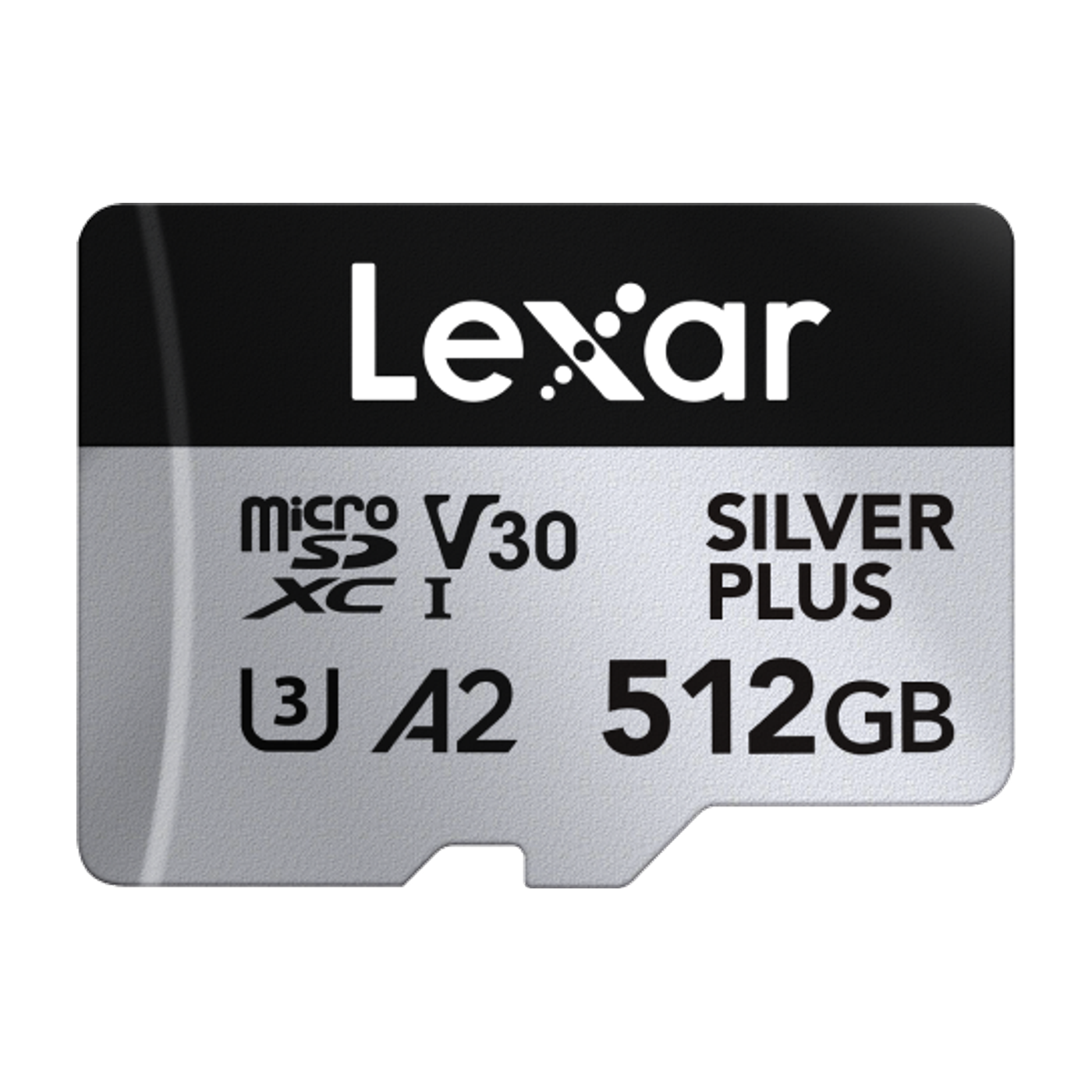 Lexar Professional Silver Plus 512GB microSDXC UHS-I Card — official product render