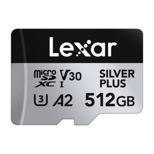 Lexar Professional Silver Plus 512GB microSDXC UHS-I Card — official product render