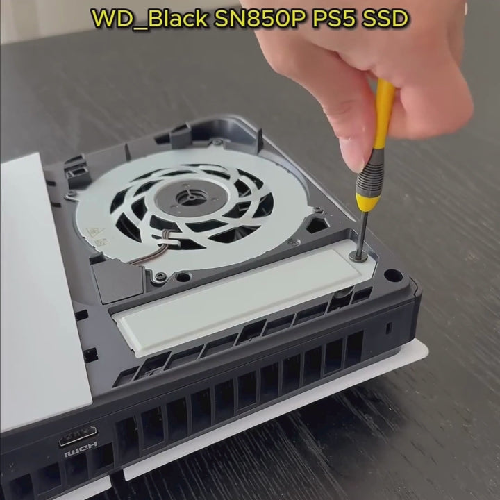 WD_BLACK SN850P NVMe SSD installed into a PlayStation 5 console