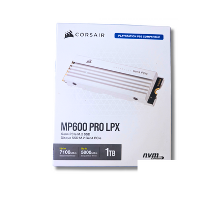 Corsair MP600 PRO LPX 1TB PCIe Gen4 NVMe SSD — White — retail box, front