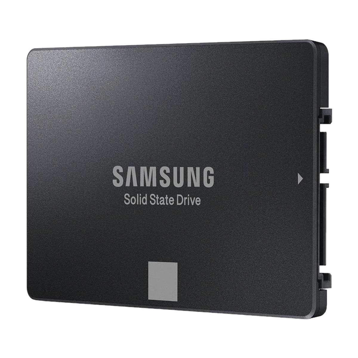 Samsung 750 EVO 120GB 2.5" SATA III SSD — angled view with SATA connector