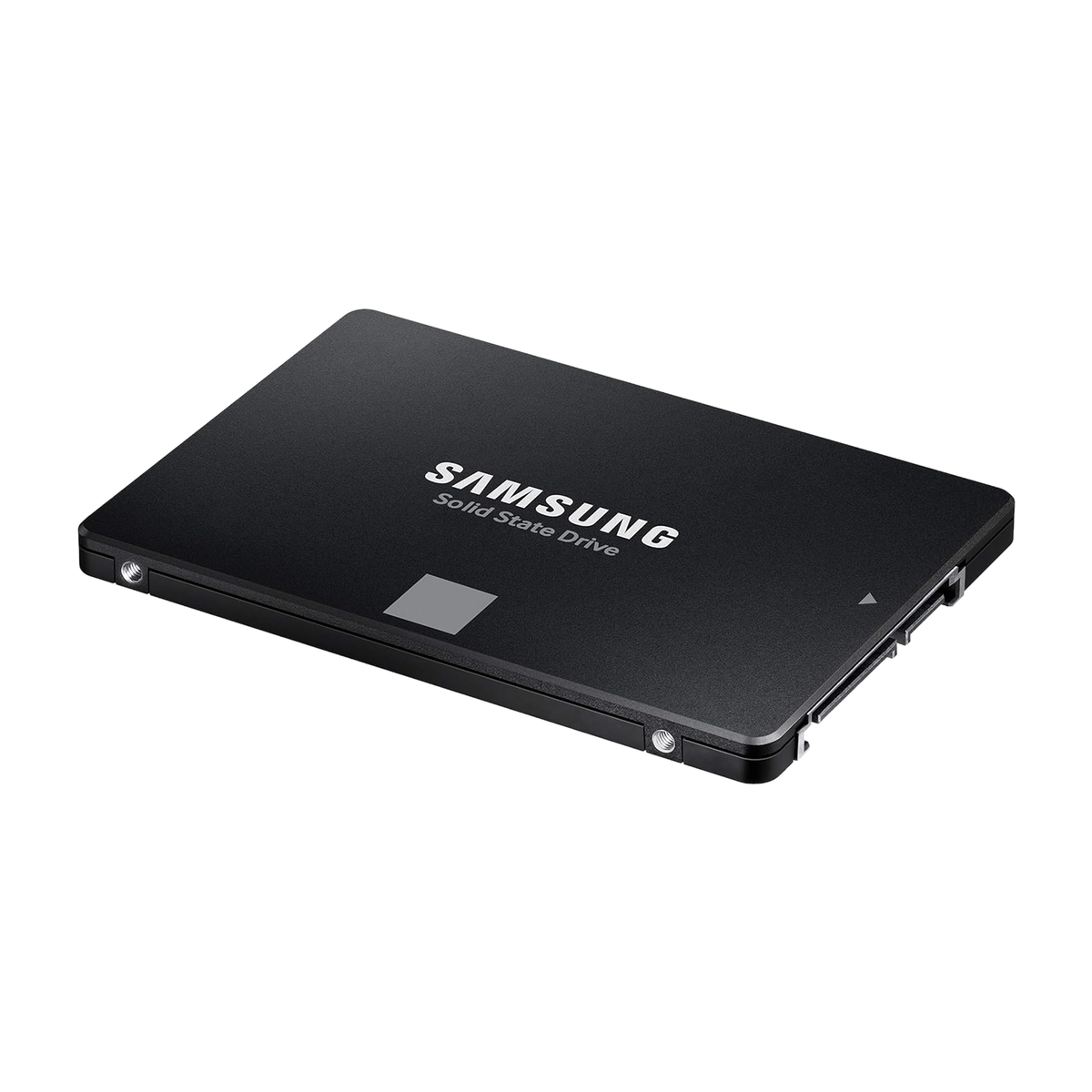 Samsung 870 EVO 1TB SATA III Internal SSD — three-quarter view showing connector and mounting holes