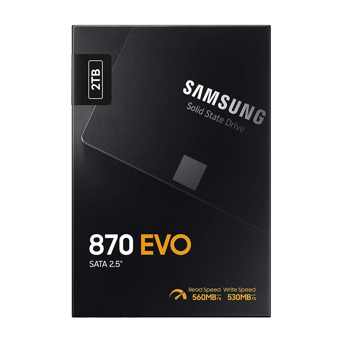 Samsung 870 EVO 2TB SATA III Internal SSD — retail box front, 2TB