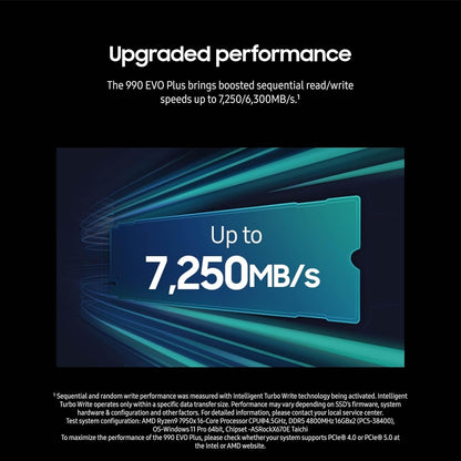 Samsung 990 EVO Plus 2TB — up to 7,250 MB/s sequential performance