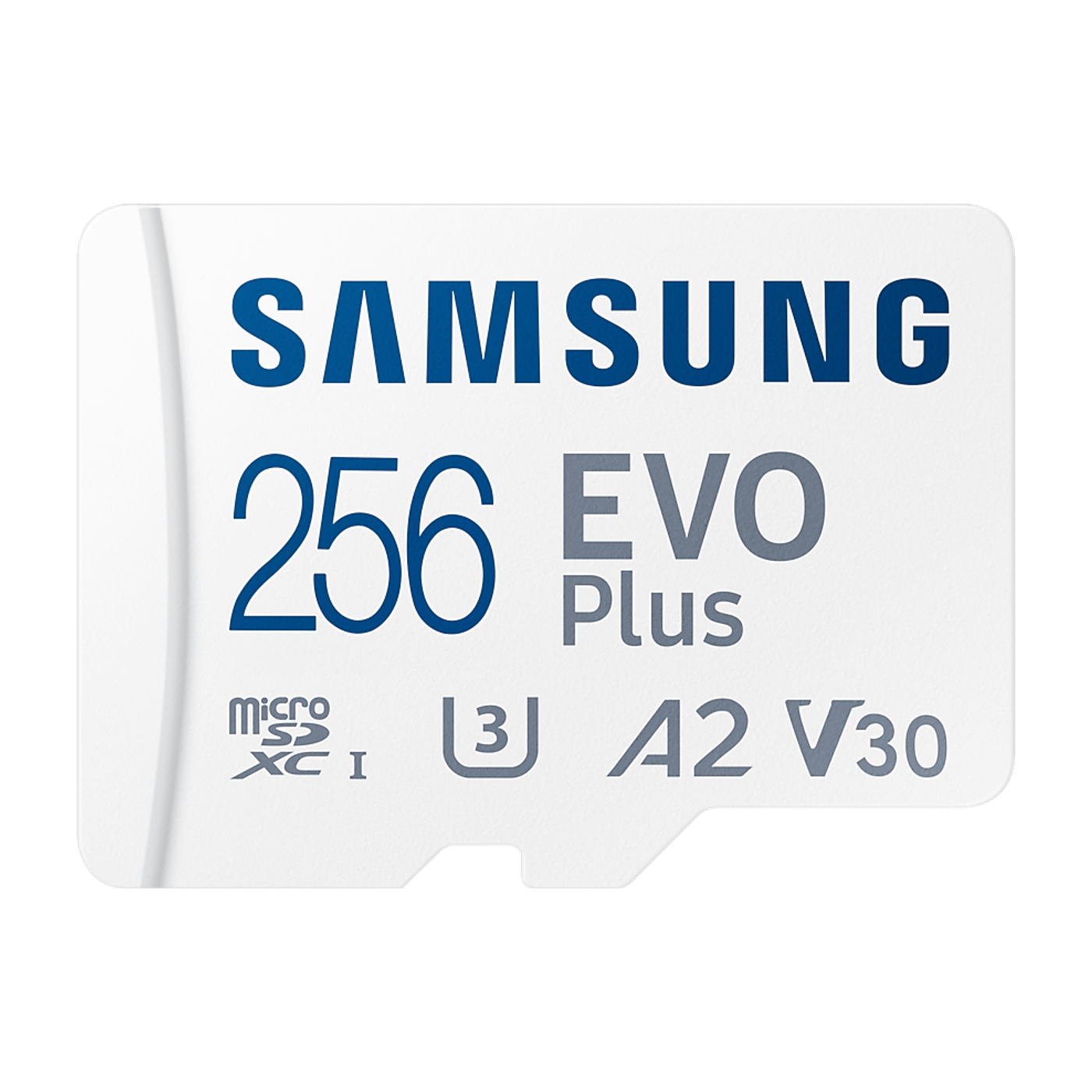 Samsung EVO Plus 256GB microSDXC Memory Card — official product render