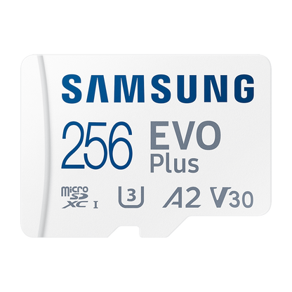 Samsung EVO Plus 256GB microSDXC Memory Card — official product render