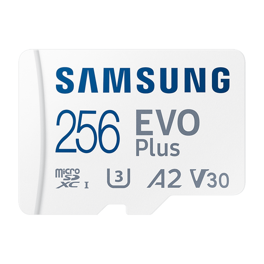 Samsung EVO Plus 256GB microSDXC Memory Card — official product render