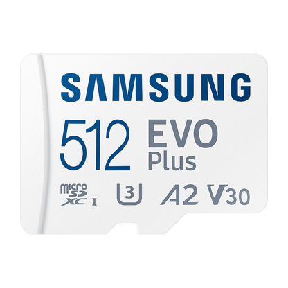 Samsung EVO Plus 512GB microSDXC Memory Card — official product render