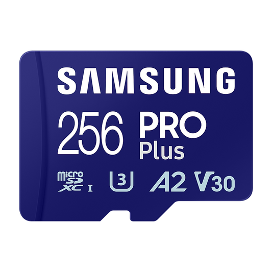 Samsung PRO Plus 256GB microSDXC Memory Card — official product render