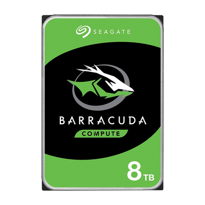 Seagate BarraCuda 8TB 3.5" 5400RPM SATA Internal Hard Drive — official product render