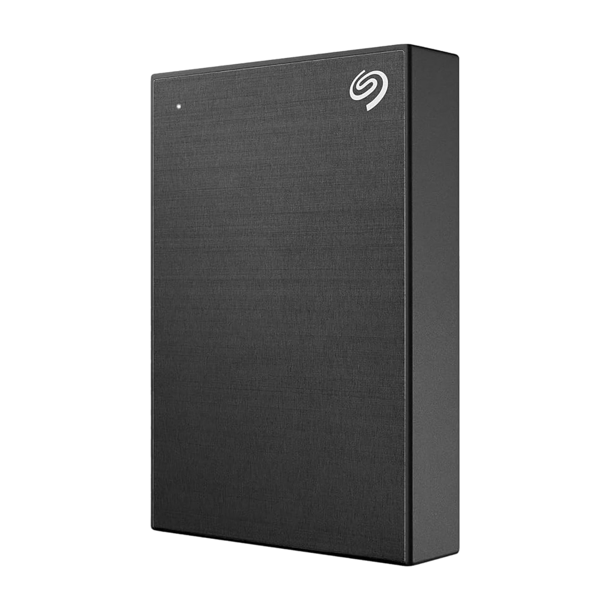 Seagate One Touch 2TB USB 3.0 Portable External Hard Drive (Space Gray) — three-quarter angle view