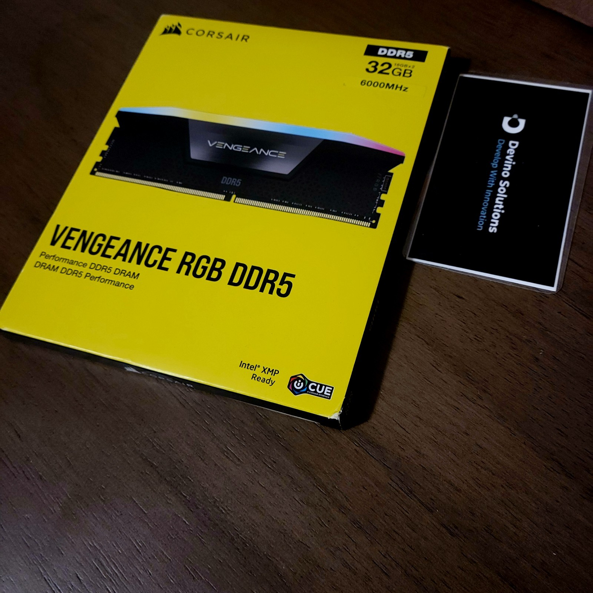 Corsair Vengeance RGB 32GB (2x16GB) DDR5-6000 — retail box angled