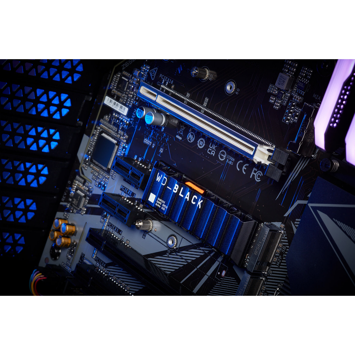 WD_BLACK SN850X 2TB NVMe SSD with Heatsink — heatsink model installed in a desktop motherboard