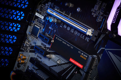 WD_BLACK SN850X 8TB PCIe Gen4 NVMe SSD — installed in a desktop motherboard