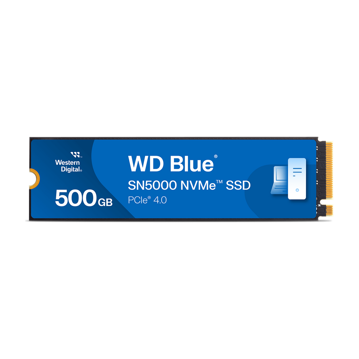 WD Blue SN5000 500GB NVMe PCIe 4.0 SSD — official product render