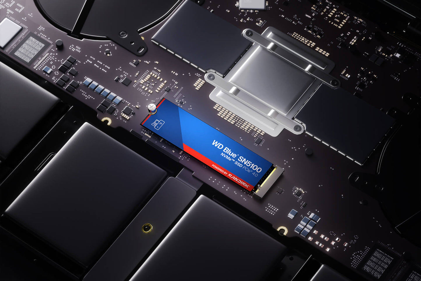 WD Blue SN5100 1TB NVMe SSD — installed in a laptop