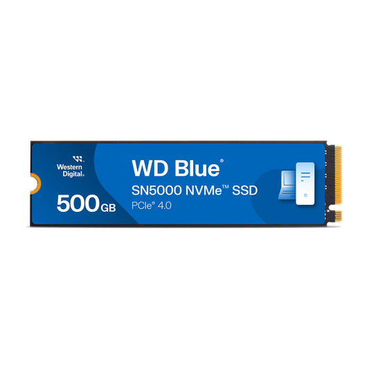 WD Blue SN5000 500GB NVMe PCIe 4.0 SSD — official product render